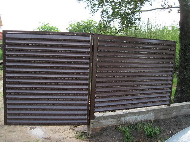 Распашные ворота жалюзи из ламелей 4000х2000 724430435 фото