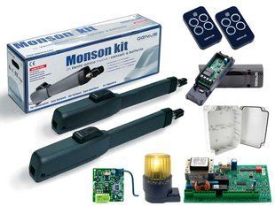 Автоматика для распашных ворот FAAC GENIUS MONSON KIT Mistral 300 (створка до 3м) Фотоэлементы + лампа, 2 шт. 1206674896 фото