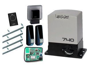 FAAC 740 KIT aвтоматика для откатных ворот (створка до 500 кг) Фотоэлементы + лампа, 1 шт., 4 м 1237555129 фото
