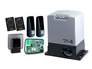 Автоматика для відкатних воріт FAAC 741 KIT (стулка до 900 кг) Фотоелементи + лампа, 2 шт., Без зубчастої рейки 1237591175 фото