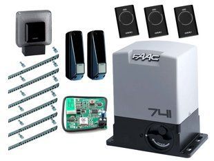 Автоматика для відкатних воріт FAAC 741 KIT (стулка до 900 кг) Фотоелементи + лампа, 3 шт., 6 м 1237591182 фото
