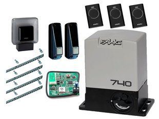Автоматика для відкатних воріт FAAC 740 KIT (стулка до 500 кг) Фотоелементи + лампа, 3 шт., 5 м 1237555138 фото