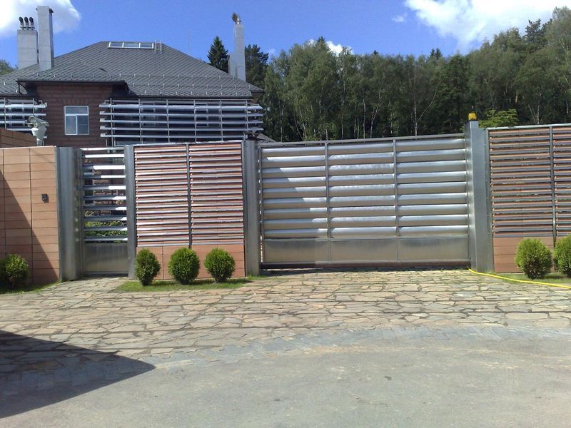 Відкотні ворота жалюзі з ламелей 3000х2000 719905837 фото